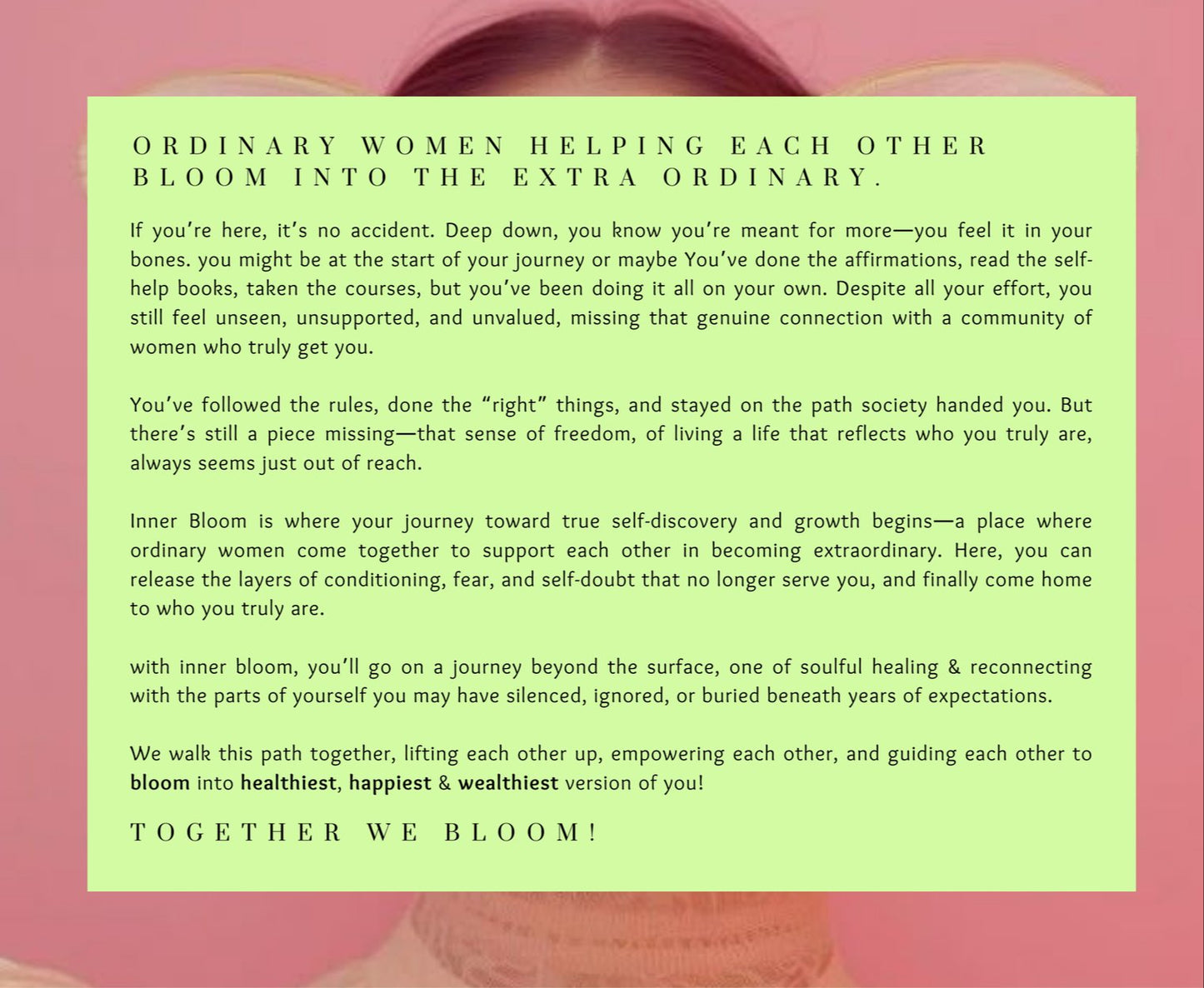 Inner Bloom Women’s Academy: Lifetime Wealth & Well-Being Access + MRR Resell Rights - One-Time Payment of Just $97!