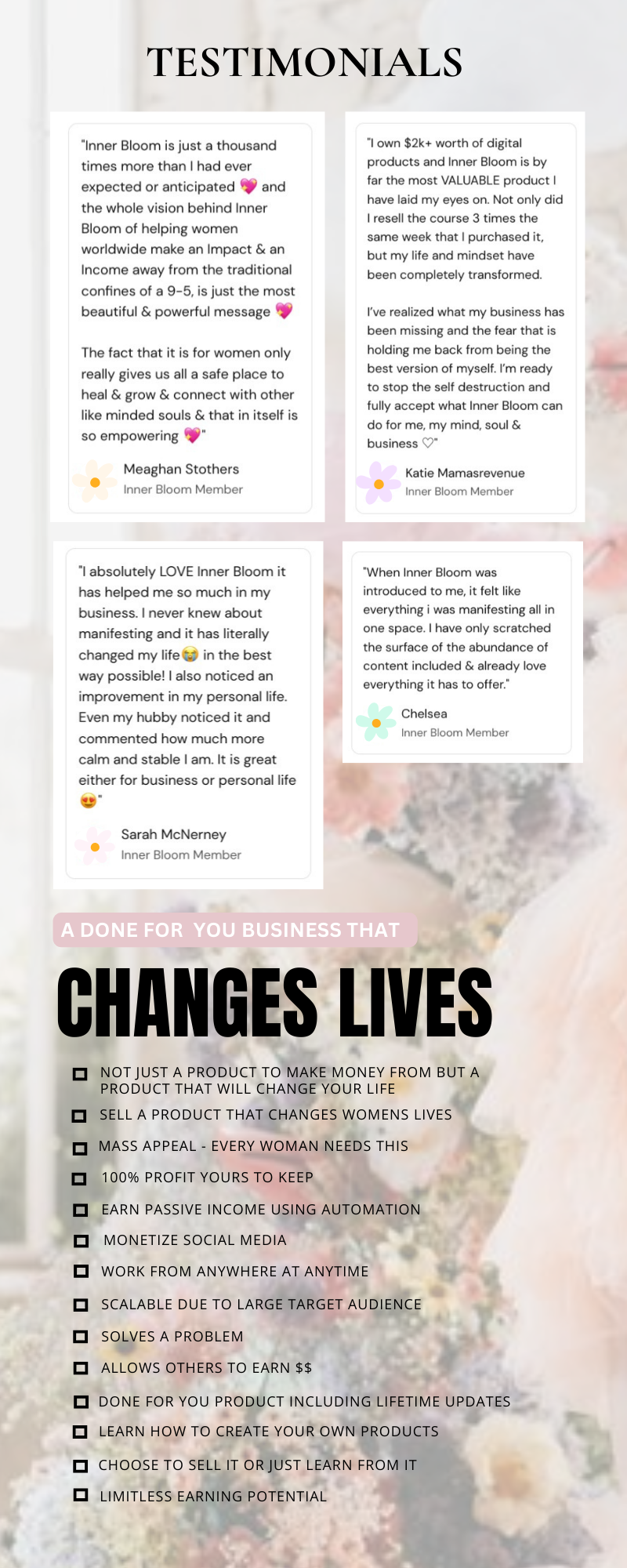 Inner Bloom Women’s Academy: Lifetime Wealth & Well-Being Access + MRR Resell Rights - One-Time Payment of Just $97!
