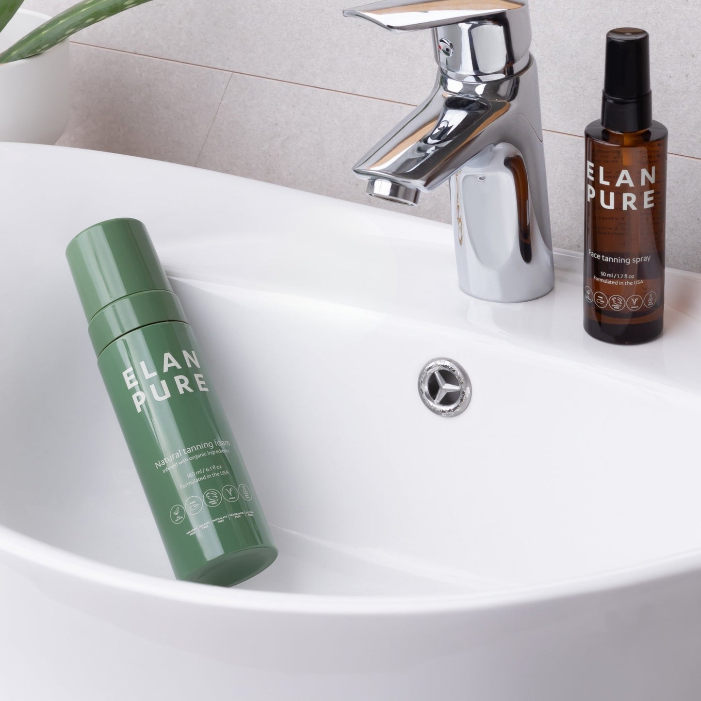 Elan Pure Non-Toxic Self-Tanner + Non-Toxic Face Tanning Mist Glow Duo Bundle