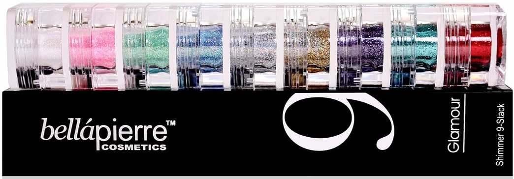 bellapierre Shimmer Eye Shadow Mineral Powder 9-Stack Glamour Glitter Eyeshadow