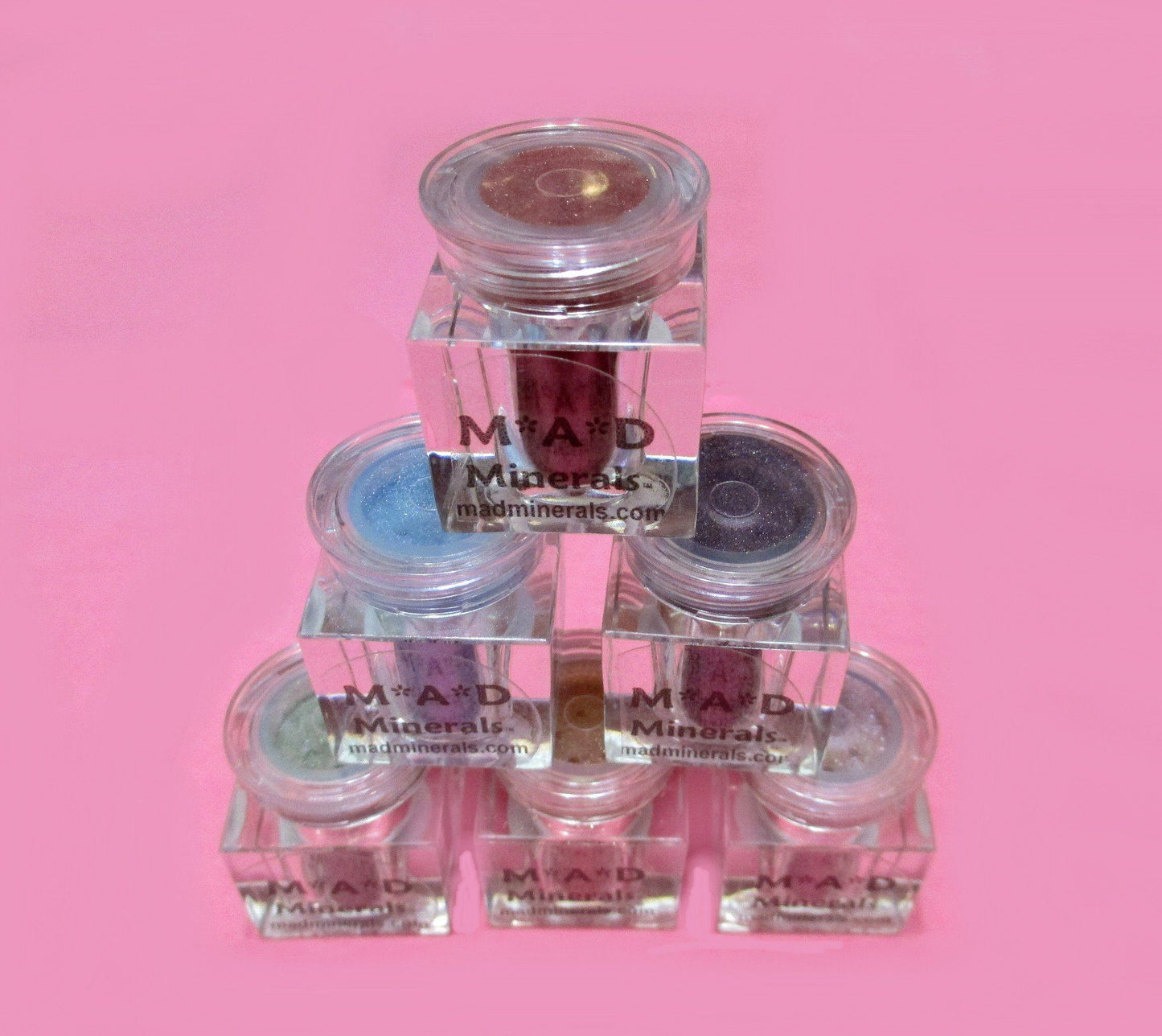 6 Piece Limited Edition Valentine's Day Cube Jar Set - Shimmer Mineral Colors Loose Mineral Multi-Use Colors M*A*D Minerals Makeup, LLC