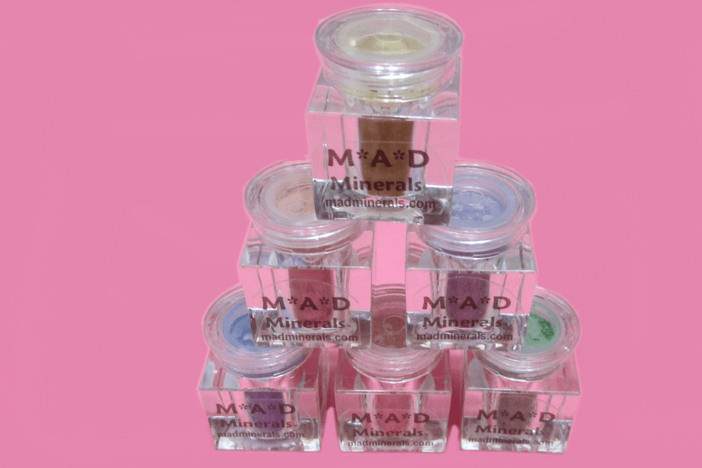 6 Piece Limited Edition Valentine's Day Cube Jar Set - Matte Mineral Colors Loose Mineral Multi-Use Colors M*A*D Minerals Makeup, LLC