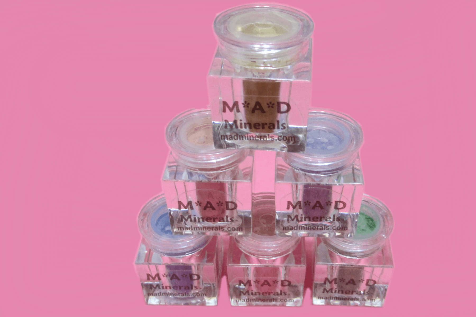 6 Piece Limited Edition Valentine's Day Cube Jar Set - Matte Mineral Colors Loose Mineral Multi-Use Colors M*A*D Minerals Makeup, LLC