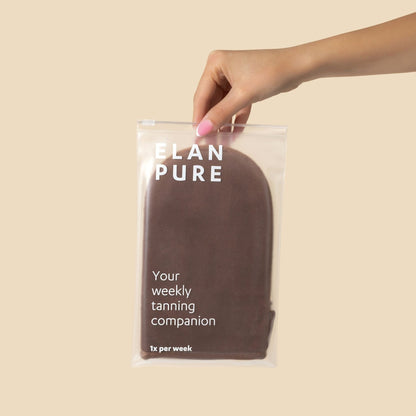 ELAN PURE Full Tanning Bundle Non-Toxic Self-Tanner + Application Mitt + Exfoliator Mitt