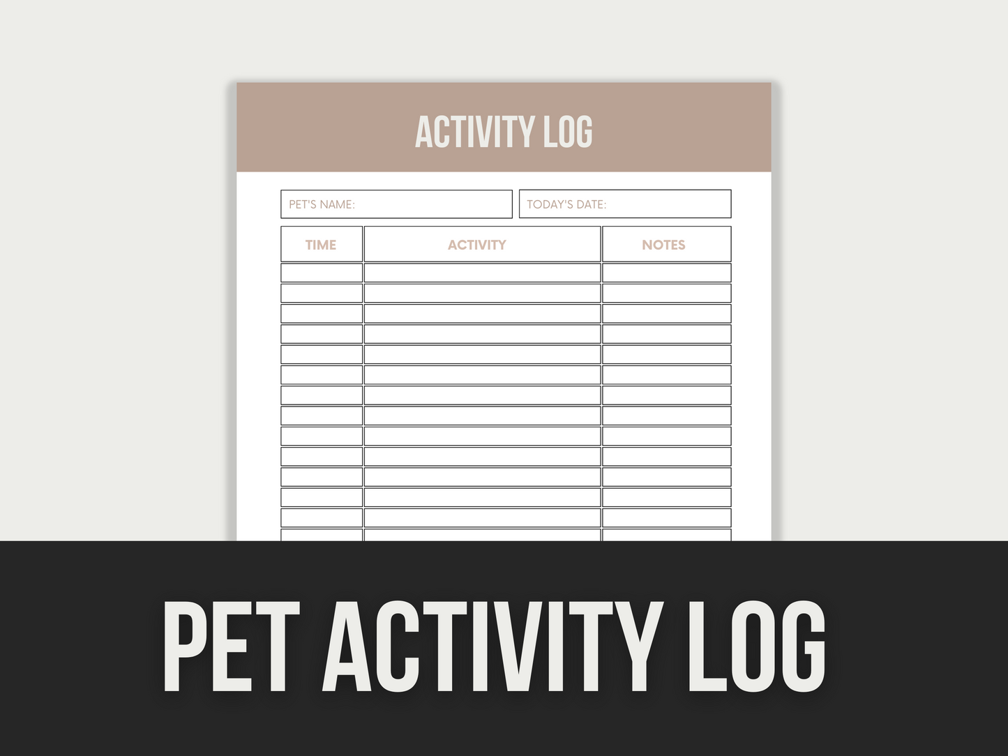 pet activity log