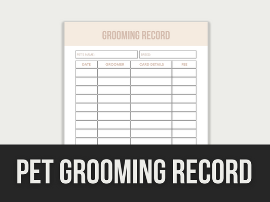 pet grooming record