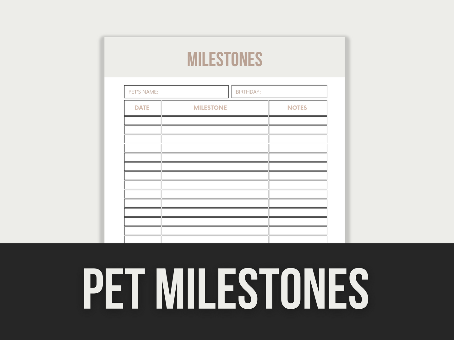 pet milestones