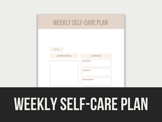 weekly self-care plan