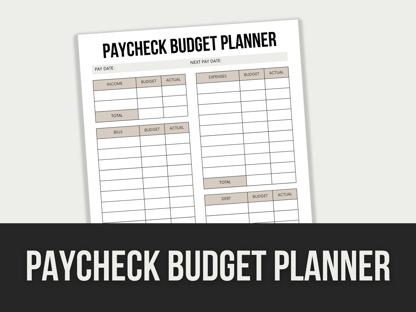 paycheck budget planner