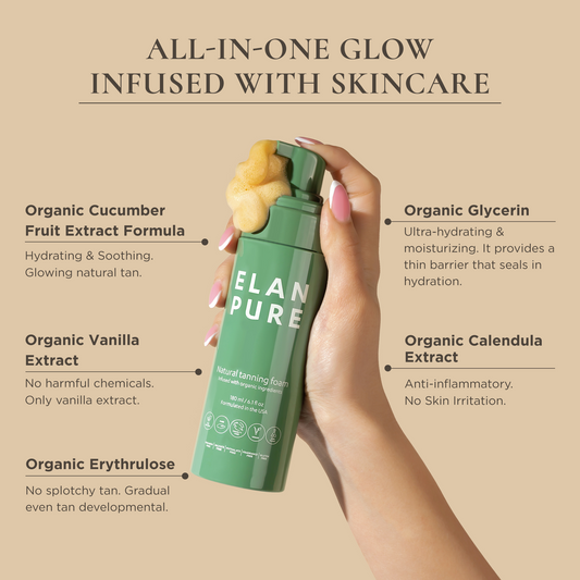 Elan Pure Non-Toxic Self-Tanner + Non-Toxic Face Tanning Mist Glow Duo Bundle