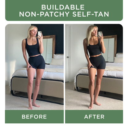 ELAN PURE Full Tanning Bundle Non-Toxic Self-Tanner + Application Mitt + Exfoliator Mitt