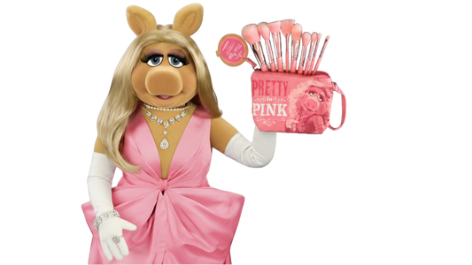LTD Hallmark Miss Piggy Pink Makeup Bag & Brush Set Bundle – Rare Disney Muppets