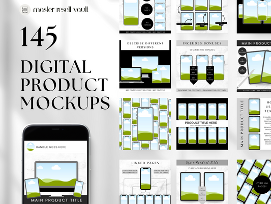 145 Digital Product Mockups