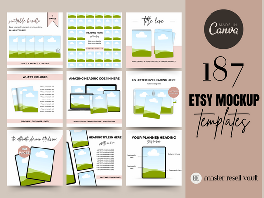 187 Etsy Listing Mockup Bundle