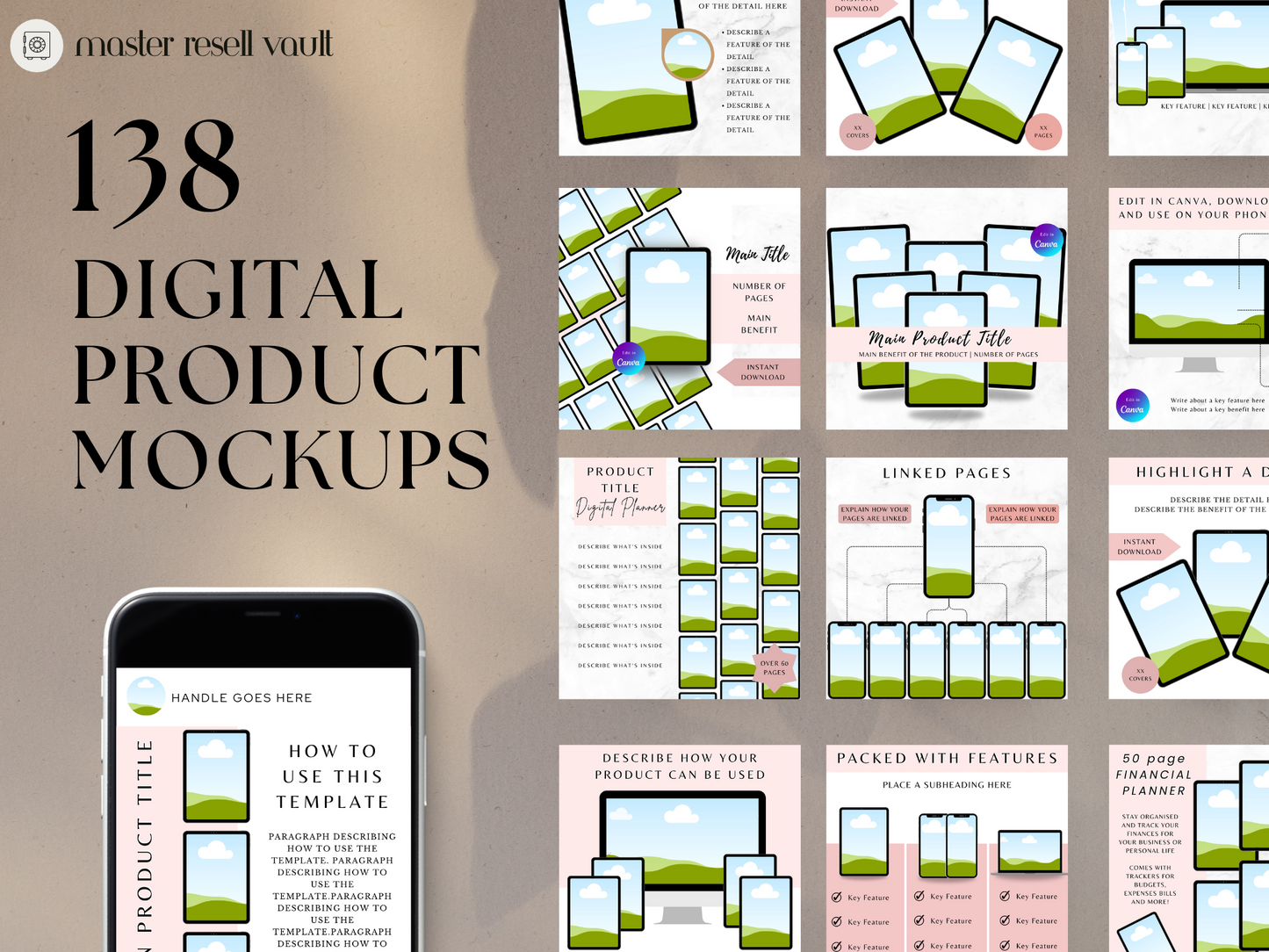 138 Digital Product Mockups