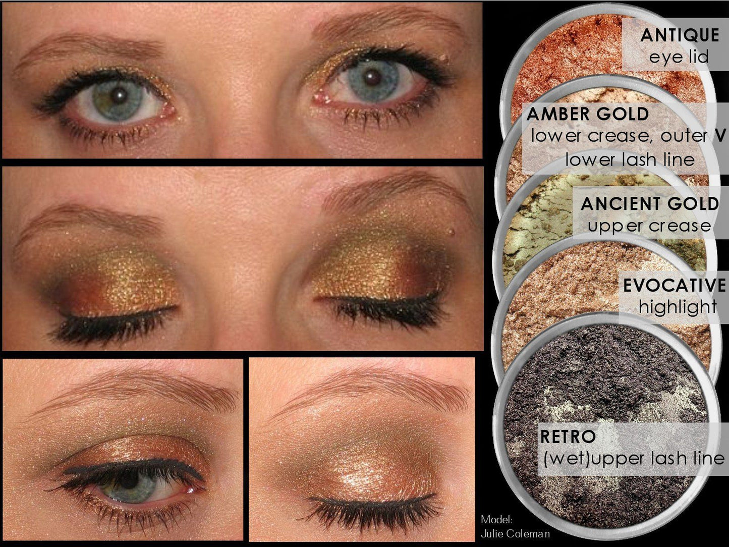 ANCIENT GOLD Multi-Use Loose Mineral Powder Pigment Color Loose Mineral Multi-Use Colors M*A*D Minerals Makeup 