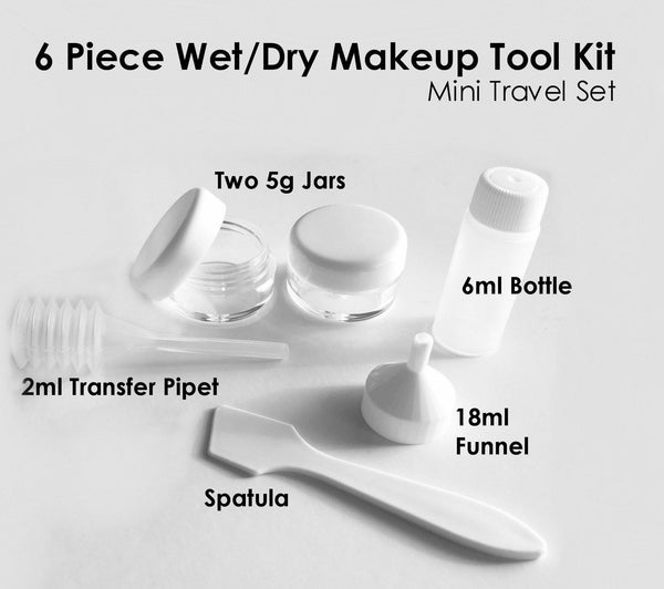 6 Pc Wet/Dry Makeup Tool KIt Mini Travel Set M*A*D Minerals Makeup, LLC 